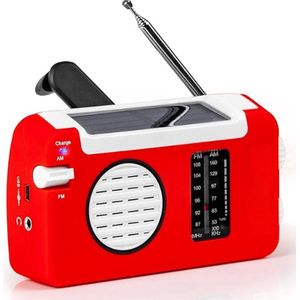 Noodradio - Emergency Radio - Survival Radio - Oorlog Radio - Opwindbare Radio - Solar Opwindbaar - Radio voor Rampen - SOS Alarm - Noodradio op Batterij - Draagbare Radio - AM/FM-Radio - Oplaadbare Batterij - Noodlader Telefoon