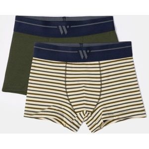 Woody Studio duopack boxershort heren - khaki/gestreept - 251-12-QLM-Z/033 - maat S