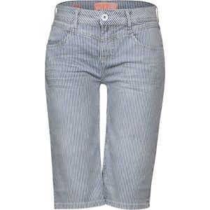 Street One Style QR Jane mid waist bermuda indigo Dames Jeans - stripe soft washed - Maat 32