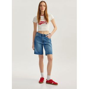 Denim Shortslengte (halverwege de kuit) Jeansshorts