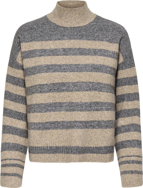 Only - ONLHEIDI LS HIGHNECK PULLOVER - Gebreide Trui - Medium Grey Melange