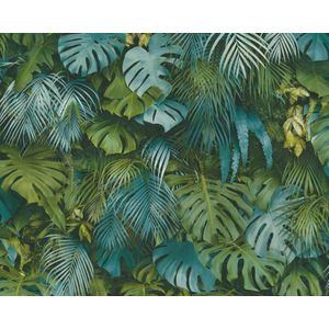 BLADEREN BEHANG | Botanisch - groen blauw - A.S. Création Greenery
