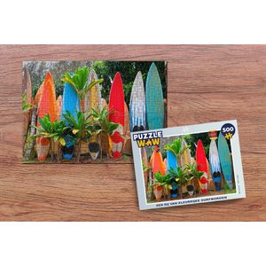 Puzzel Een rij van kleurrijke surfborden - Legpuzzel - Puzzel 500 stukjes
