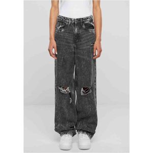 Urban Classics - Distressed 90's Wide Leg Denim Wijde broek - Taille, 26 inch - Zwart