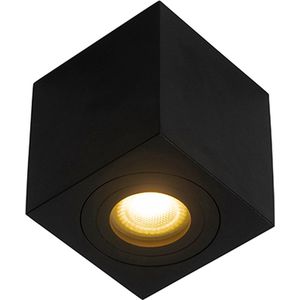 QAZQA capa - Moderne Plafondspots-sSpotjes-sOpbouwspot voor badkamer - 1 lichts - L 90 mm - Zwart -