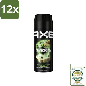Axe Deodorant Bodyspray Green Mojito + Cedarwood 150 ml - Voordeelverpakking - 12 stuks - Axe - Green Mojito
