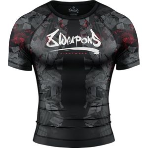 8 WEAPONS Rash Guard Hit 2.0 Zwart Rood - S