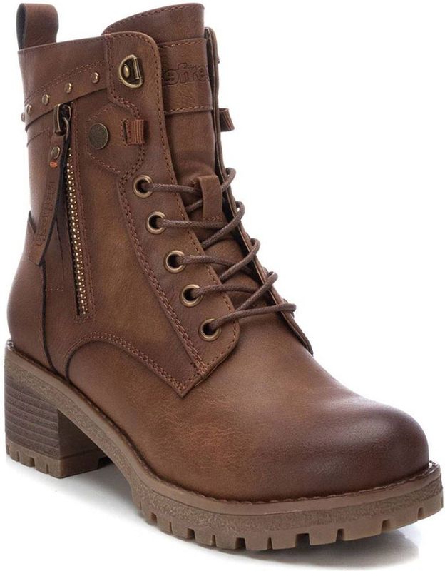 Refresh - 17224103-CAMEL - Enkellaarsjes - Bruin - Ritssluiting - Casual