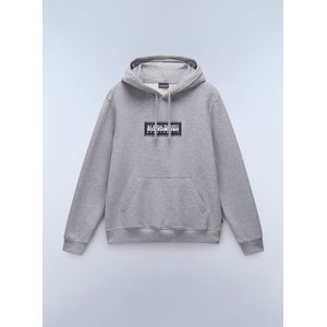 Napapijri - Box Logo - Hoodie - Grey Melange - Katoen en Polyester