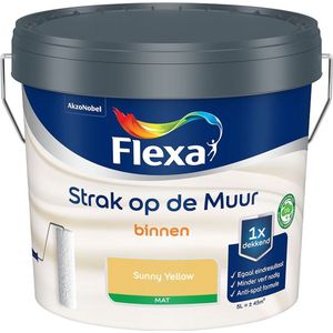 Flexa - Strak op de Muur Binnen Muurverf Mat - Sunny Yellow - Mengverf - 5 Liter