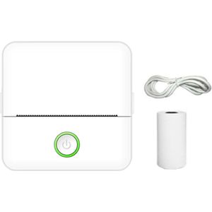 Draagbare Mini Thermische Printer Inktloze Bluetooth Draadloze Mini Pocket Printer Mobiele Telefoon Foto Label Printers Helder Afdrukken(White Style A)