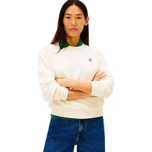 Tommy Hilfiger Script Reg Terry Sweatshirt Beige M Vrouw