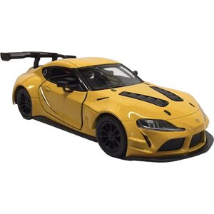 Kinsmart Auto Toyota Gr Supra Racing Gazoo 12,5 Cm Diecast Geel