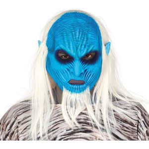 Fiestas Guirca Hoofdmasker Ijsmonster Latex Blauw/wit One-size