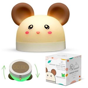 Slaaptrainer Mika de Muis - Wake up light kinderen - Nachtlampje - Kinderklok - Wekker kinderen