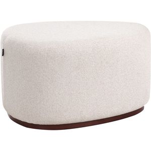 Poef SACO Stof Lichtbeige 57 cm 78 cm 45 cm