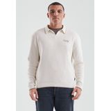 Gebreide Trui - Katoenmix - Relaxte Pasvorm - Polokraag met V-hals