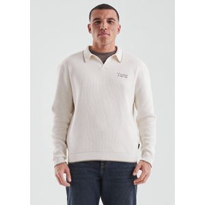 Gebreide Trui - Katoenmix - Relaxte Pasvorm - Polokraag met V-hals