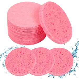 Make-up Remover Pads - 50 stuks - Herbruikbaar - Gecomprimeerde gezichtssponzen - Reinigingssponsjes voor gezicht - Reinigingspad - Cosmetische Spons