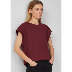 s.Oliver - Shirt - Bordeaux - Kwartmouw - Ronde Hals - Losse Pasvorm