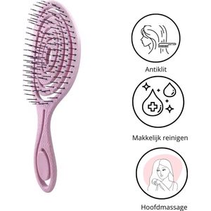 Cabantis® Antiklit Krullen Borstel - Hoofdmassage - Haarborstel - Detangler - Roze