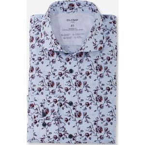 OLYMP - Luxor Overhemd Print Bloemen Lichtblauw - Heren - Maat 40 - Modern-fit