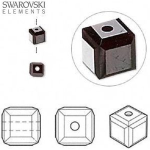 Swarovski Elements, 12 stuks kubus kralen (5601), 4mm, garnet