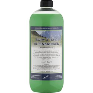 Body & Hair Alpenkruiden 1 Liter - 2 in 1 voor lichaam en haar.