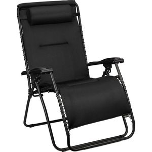 Abbey Stoel Chaise Longue - 3D Mesh Relax XXL - Zwart