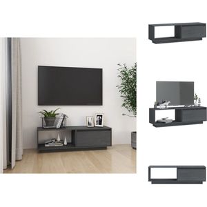 vidaXL Tv-meubel - Grenenhout - 110 x 30 x 33.5 cm - Grijs - Montage vereist - Kast