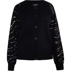 usha - BLACK LABEL - Gebreid Vest - Goud/Zwart