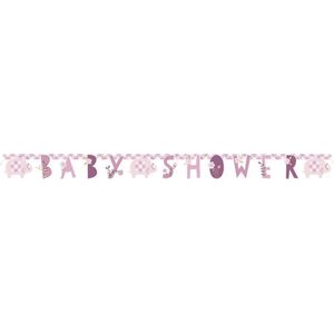 Geboorte Letterslinger Baby Shower Roze 1,65m