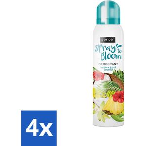 Sence - Tropical Joy & Coconut - Deodorant - Exotisch - 150 ml - Voordeelverpakking - 4 stuks