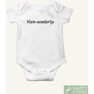 Baby Romper - Klein Wondertje - Baby cadeau - Kraamcadeau - Zwangerschap aankondiging - rompertjes met tekst - 100% katoen - 0-3 maanden - Zwanger - Daddy to be - Mommy to be - jullie worden opa en oma - Vaderdag cadeau - pregnancy announcement