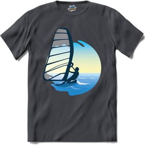 Windsurfer | Wind zeilen - Boot - Zeilboot - T-Shirt - Unisex - Mouse Grey - Maat S