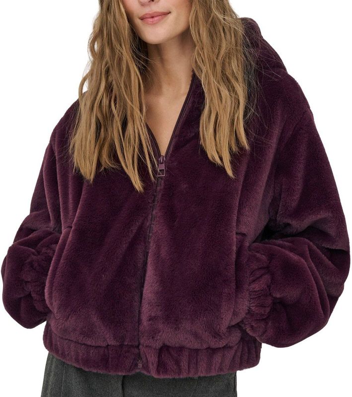 JDY Ola Faux Fur Hood Jas Dames - Maat S