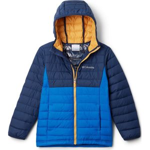 Columbia Powder Lite��™ Boys Hooded Jacket - Jongens Jas - Gewatteerde puffer Jas met Capuchon - Maat XS - Blauw