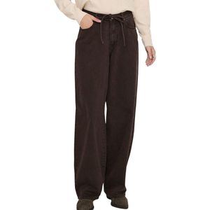 Only - Gianna MW Straight Jeans - Donkerbruin - Dames - Baggy Fit