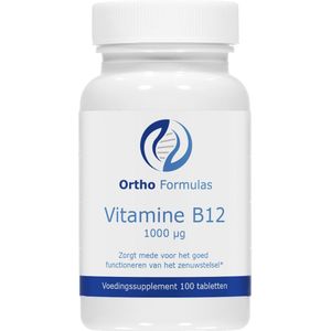 Vitamine B12 - 1000 mcg - 100 tabletten - methylcobalamine - aanmaak rode bloedcellen - opbouw zenuwcellen - energie - immuunsysteem - vegan