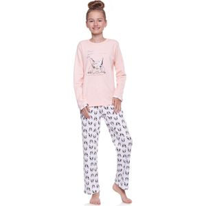 Merry Style Kinderen Pyjama - Lange mouwen - Lange broek - Katoen - MS-TR-691 - Zalm-1A - 146