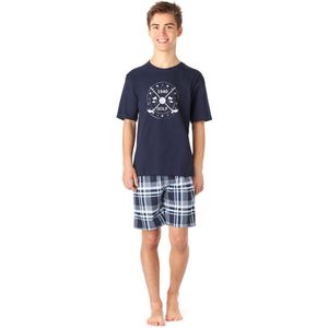 Timone – Jongenspyjama – Katoenen - Set Tweedelig – Pyjama – Huispak – MarineSquared5 - 164 - TI-TI30-113-PJ