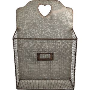 Clayre & Eef Tijdschriftenhouder 25x10x38 cm Grijs Ijzer Rechthoek Lectuurbak