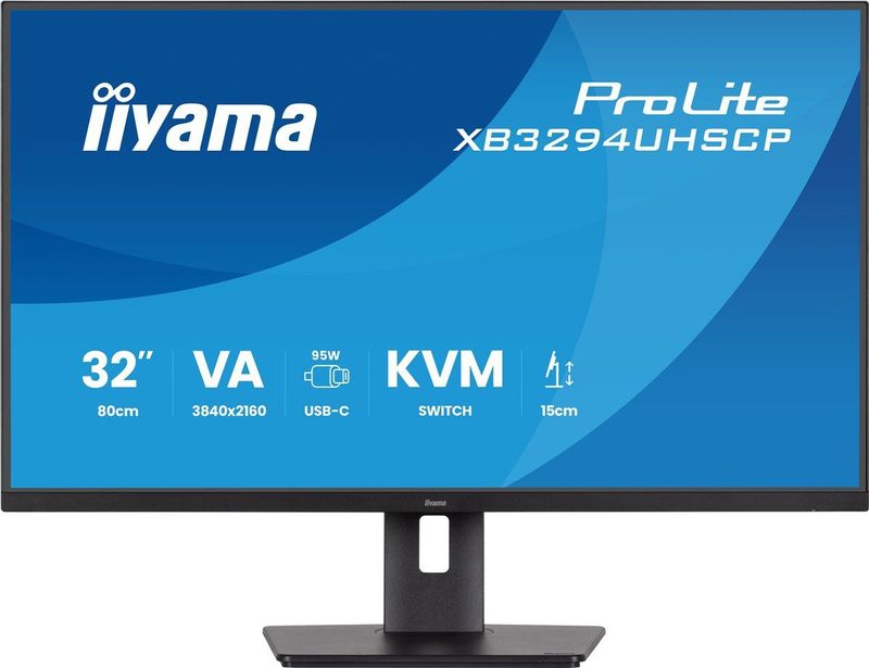 iiyama ProLite XB3294UHSCP-B1 - 32 inch - 4K Monitor - VA - USB-Hub - Verstelbaar - KVM-switch