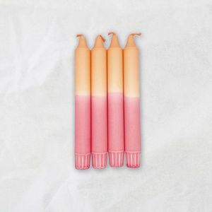 MINGMING - Kaarsen - Dip Dye - Pale Peach/Sugar Coral - Set van 4