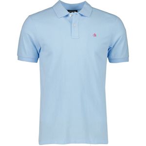 Scotch and Soda - Pique Polo Lichtblauw - Slim-fit - Heren Poloshirt Maat M