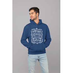 1976 Jaar Navy Hodie - Maat M - Vintage Aged To Perfection - Verjaardagscadeau - Limited Edition