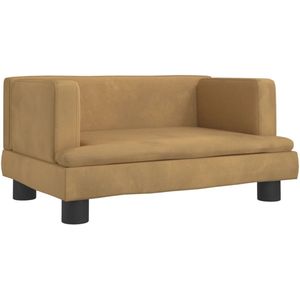 vidaXL Kinderbank - Fluweel Bruin - 60x40x30 cm
