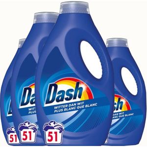 Dash - Vloeibaar Wasmiddel - Witter dan Wit - Voordeelverpakking - 4 x 51 Wasbeurten
