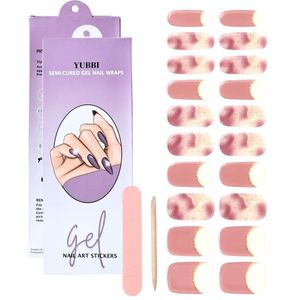 YUBBI Gellak Stickers - Gel Nail Wraps - Gelnagel Manicure - UV Nagelstickers - Pink Blush