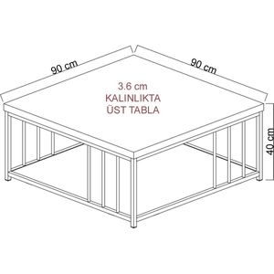 Emob - Salontafel - Wit - 100x100x26 cm